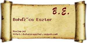 Bohács Eszter névjegykártya